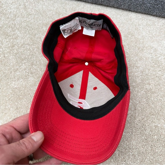 Snap On red Hat Cap One Size fitted ball cap - Picture 7 of 11